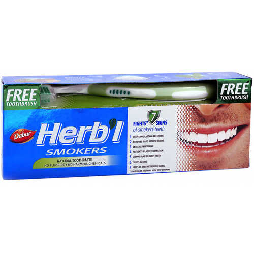 DABUR HERBL კბილის პასტა და ჯაგრისი მწეველებისთვის (დაბურ ჰერბალი)