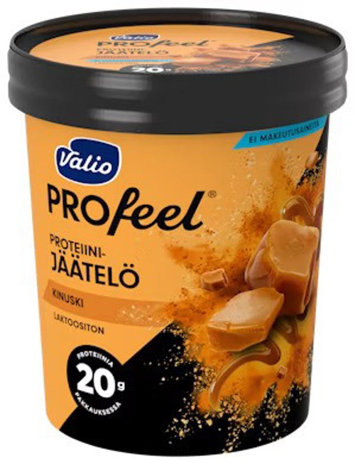 პროტეინის ნაყინი/Valio/ Profeel კარამელით /ულაქტოზო 6*480 მლ