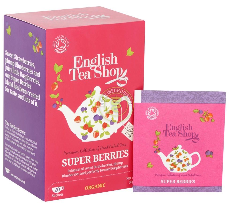 English Tea shop - კენკრის ჩაი მარწყვით, მოცვით და ჟოლოთი, 40გ