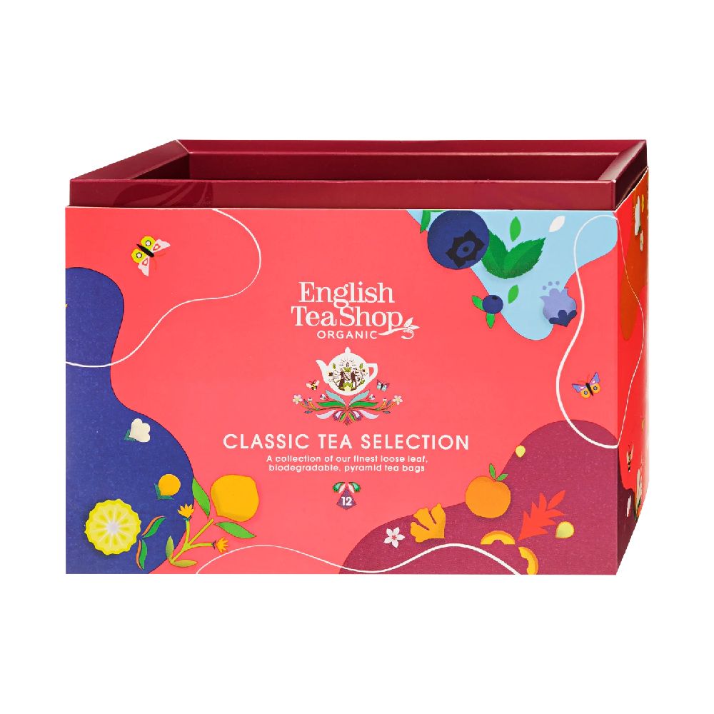 ორგანული ჩაის ნაკრები / English Tea Shop / კლასიკური, სასაჩუქრე, პირამიდა 25გ