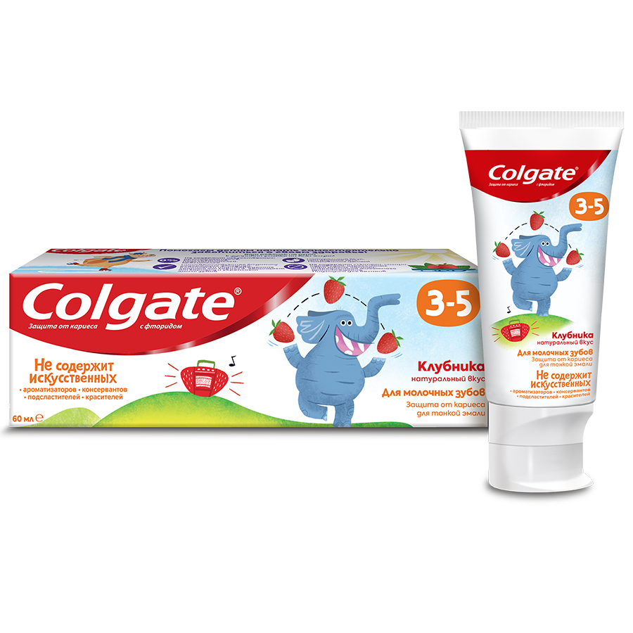 COLGATE 3-5 წლამდე მარწყვის საბავშვო კბილის პასტა ფტორით 60 მლ (ქოლგეითი)
