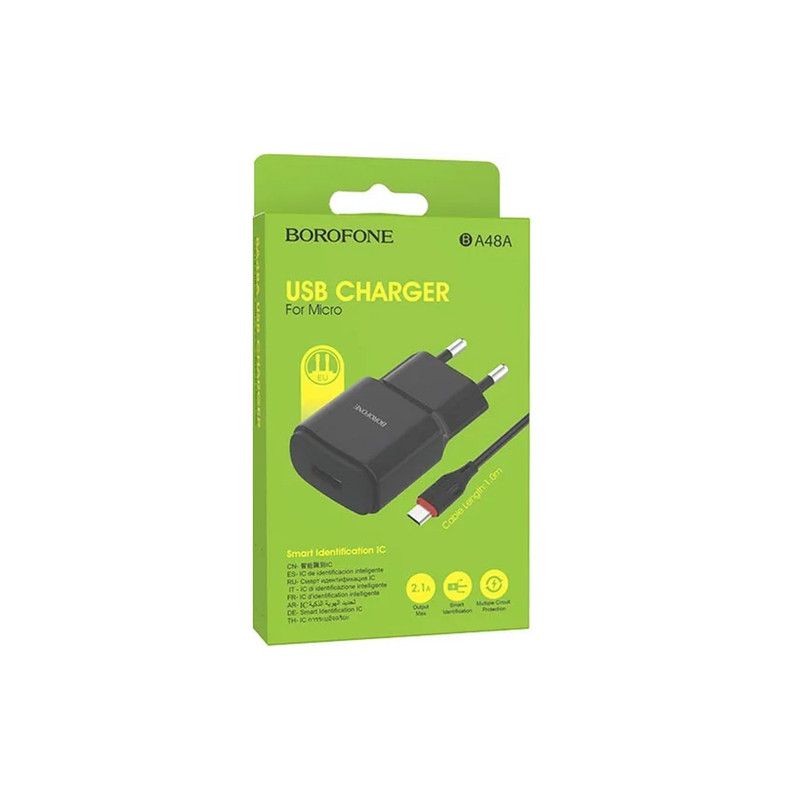 BOROFONE WALL CHARGER BA48A + მიკრო/6931474728364