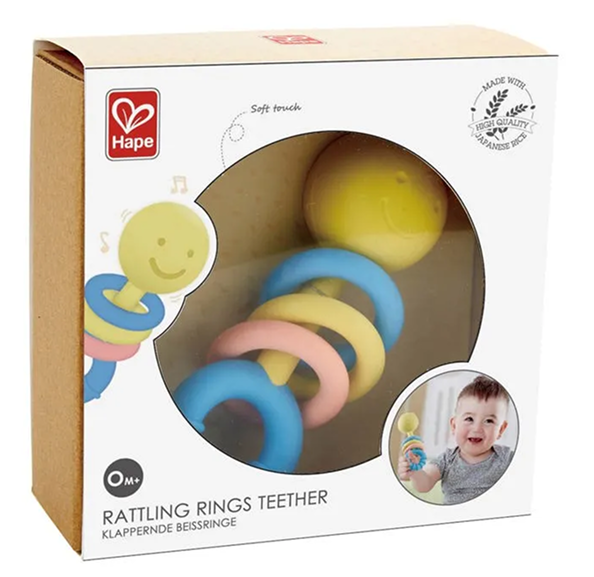 Hape- ჩხარუნა რგოლების ღრძილების მასაჟორი