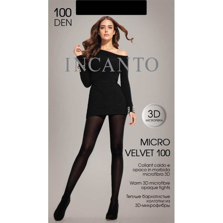 INCANTO კოლგოტი MICRO VELVET / 100 დენი / შავი / 2 ზომა (ინკანტო)