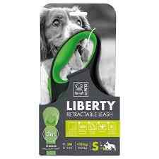 M-PETS- ძაღლის რეგულირებადი საბელი, რულეტი LIBERTY - S (მწვანე )