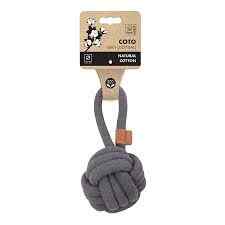 M-PETS- ნაცრისფერი თოკის ბურთი, 11 სმ COTO