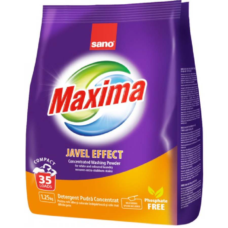 SANO MAXIMA JAVEL EFFECT უნივერსალური სარეცხი ფხვნილი 1.25 კგ (სანო)