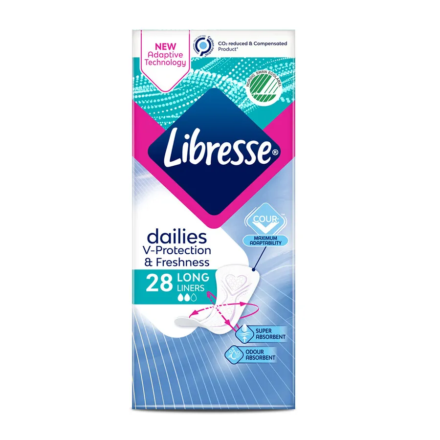 LIBRESSE 2 წვეთიანი ყოველდღიური ჰიგიენური საფენი 28 ც (ლიბრესი)