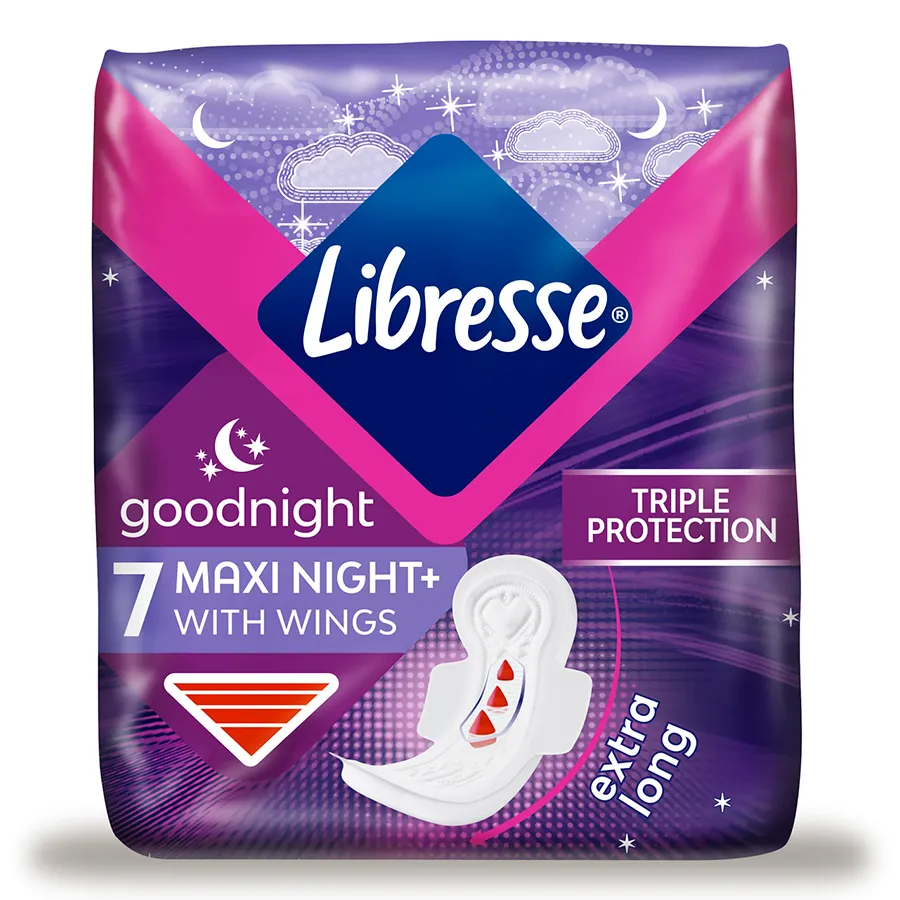 LIBRESSE 6 Maxi ჰიგიენური საფენი ღამის 7 ც (ლიბრესი)