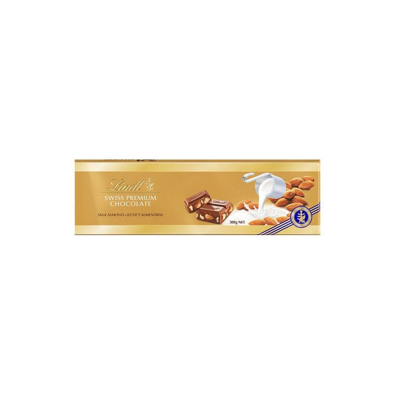 LINDOR რძიანი შოკოლადის ფილა ნუშით 300გ/7610400068499