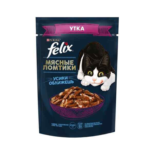 FELIX კატის ჟელე იხვის ხორცით 75გ/7613287160959