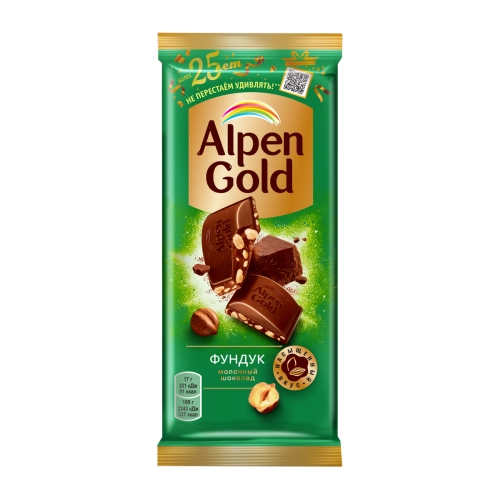 Alpen Gold-შოკოლადის ფილა თხილით 85გ