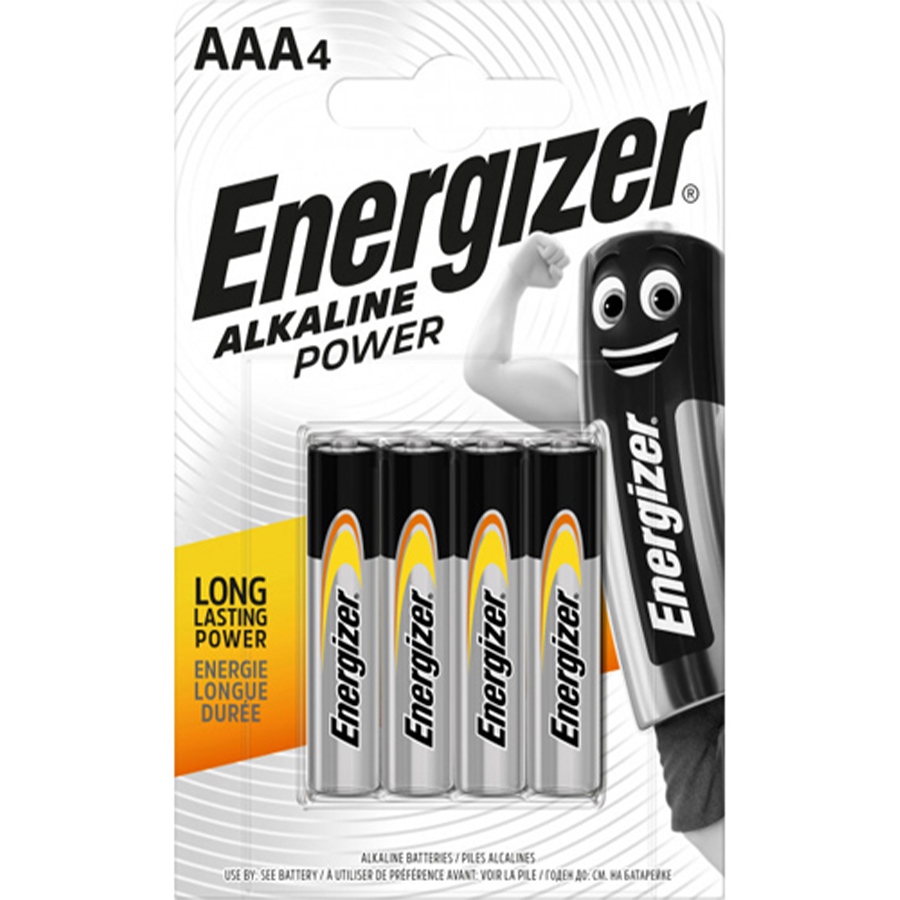 Energizer Alkaline ელემენტი, AAA ზომა, 4ც-შეკვრა