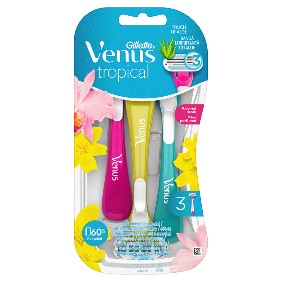 GILLETTE VENUS TROPICAL ერთჯერადი საპარსი 3 ც (ჯილეტი)