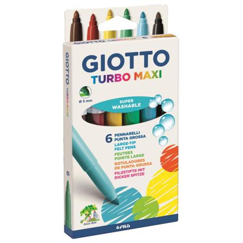ფლომასტერი მსხვილი 6ფერი Turbo Color Giotto