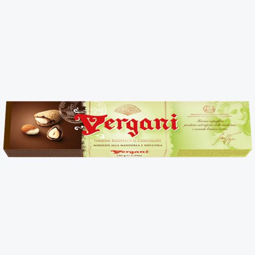 ნუგა/ Vergani/ Torrone რბილი ნუგა, შავი შოკოლადით და ნუშით 150გ