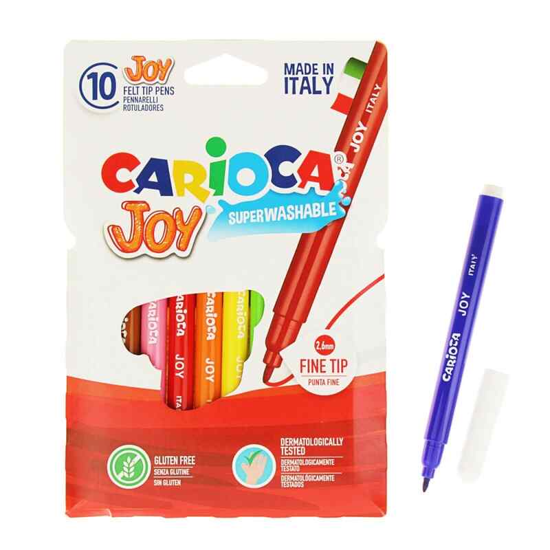 CARIOCA Joy ფლომასტერი, 10 ფერი 