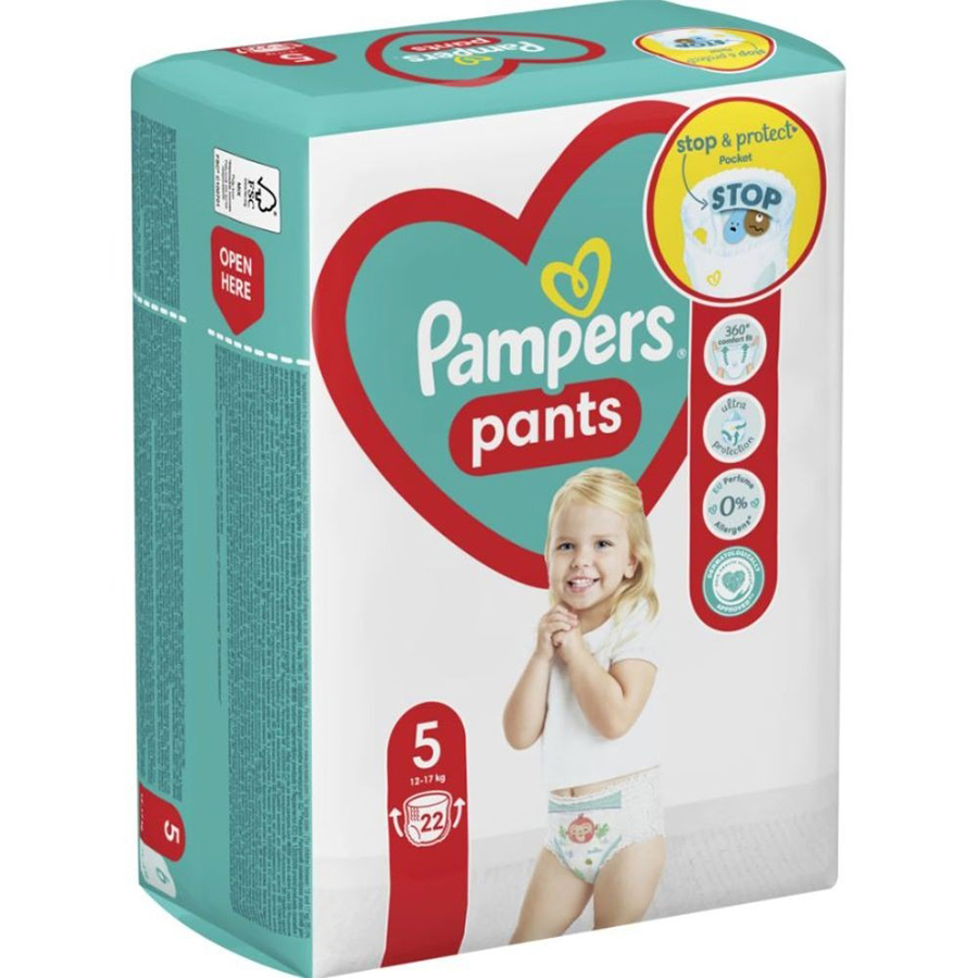 PAMPERS 5 ზომა ტრუსი 22 ცალი 12-18 კგ (პამპერსი)