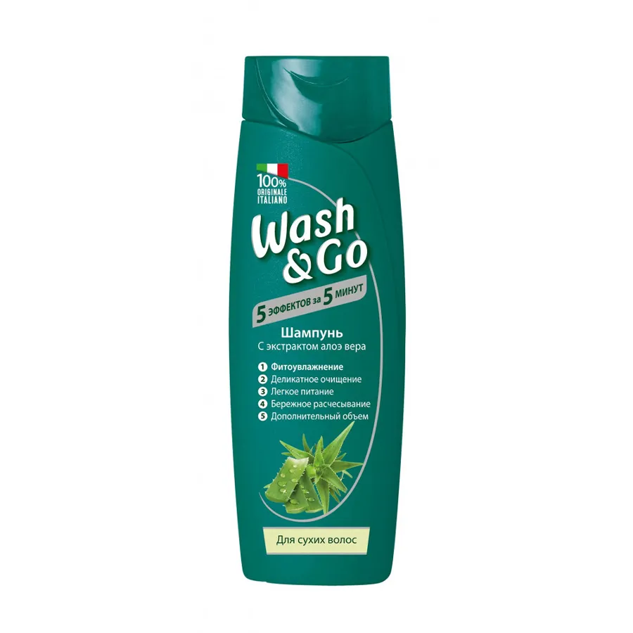 WASH&GO თმის შამპუნი ალოე 180 მლ (ვოშ&გოუ)