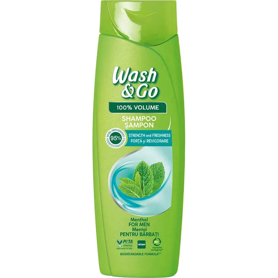 Wash&Go Shampoo with Menthol for Men 360ml