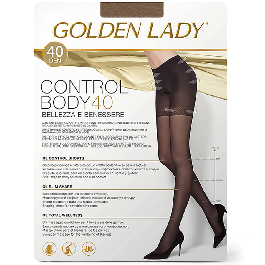 GOLDEN LADY კოლგოტი CONTROL BODY 40 დენი / კრემისფერი / 2-S ზომა (გოლდენ ლეიდი)