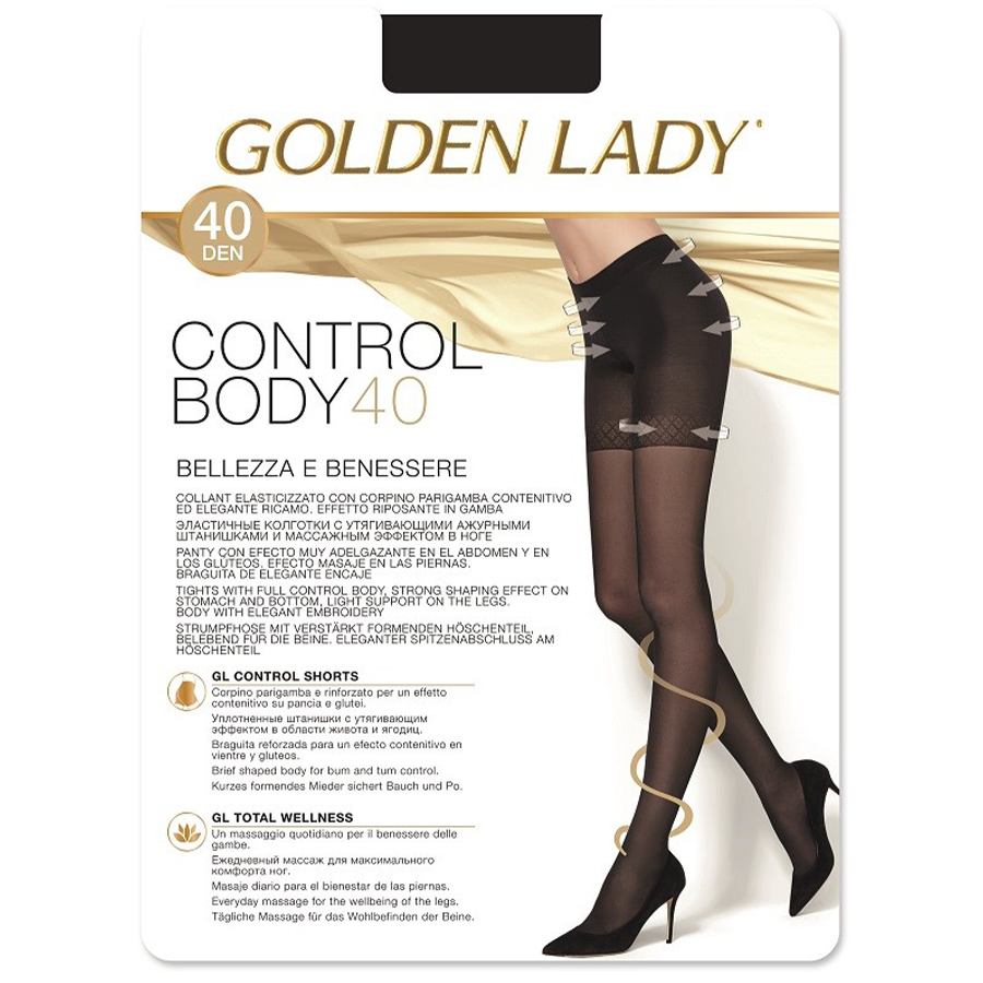 GOLDEN LADY კოლგოტი CONTROL BODY 40 დენი / შავი / 3 ზომა (გოლდენ ლეიდი)
