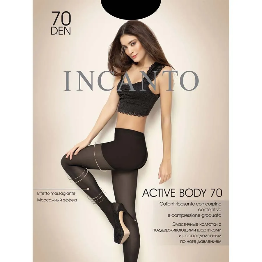 INCANTO კოლგოტი Active Body 70 დენი / ნერო /2 ზომა (ინკანტო)