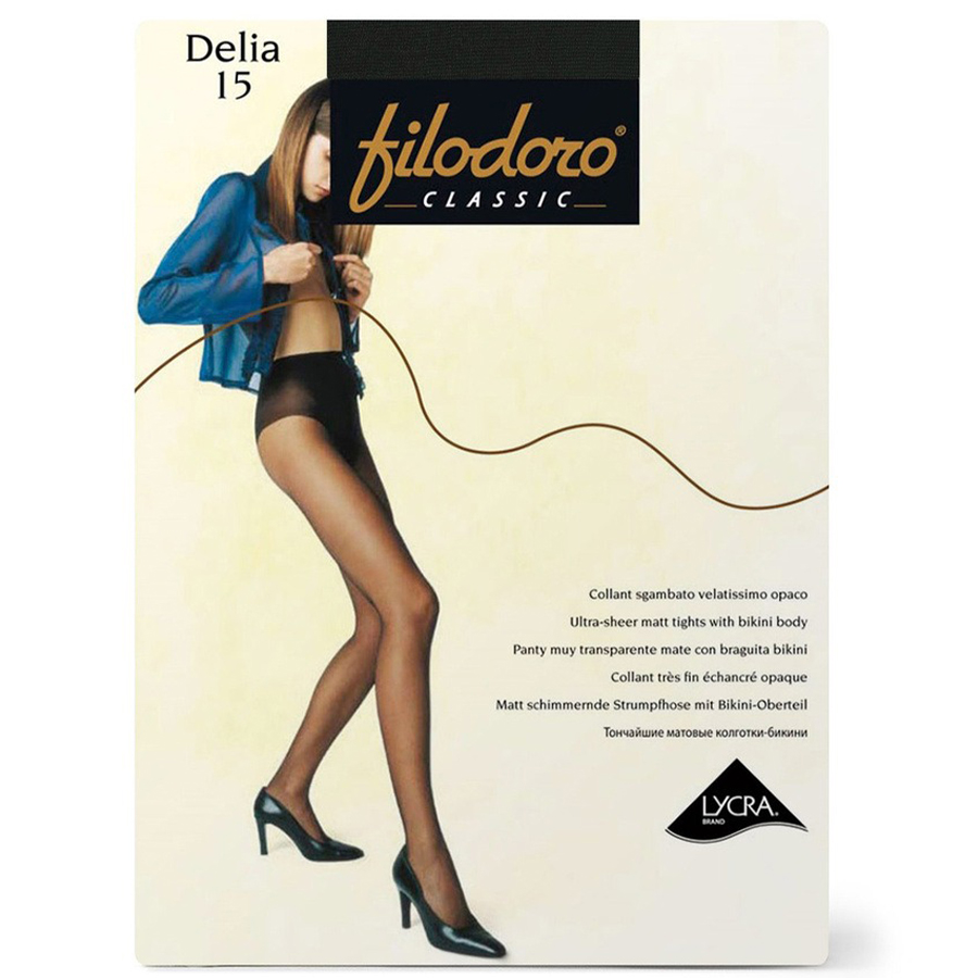 FILODODO კოლგოტი DELIA 15 დენი / შავი / 4 ზომა (ფილოდორო)