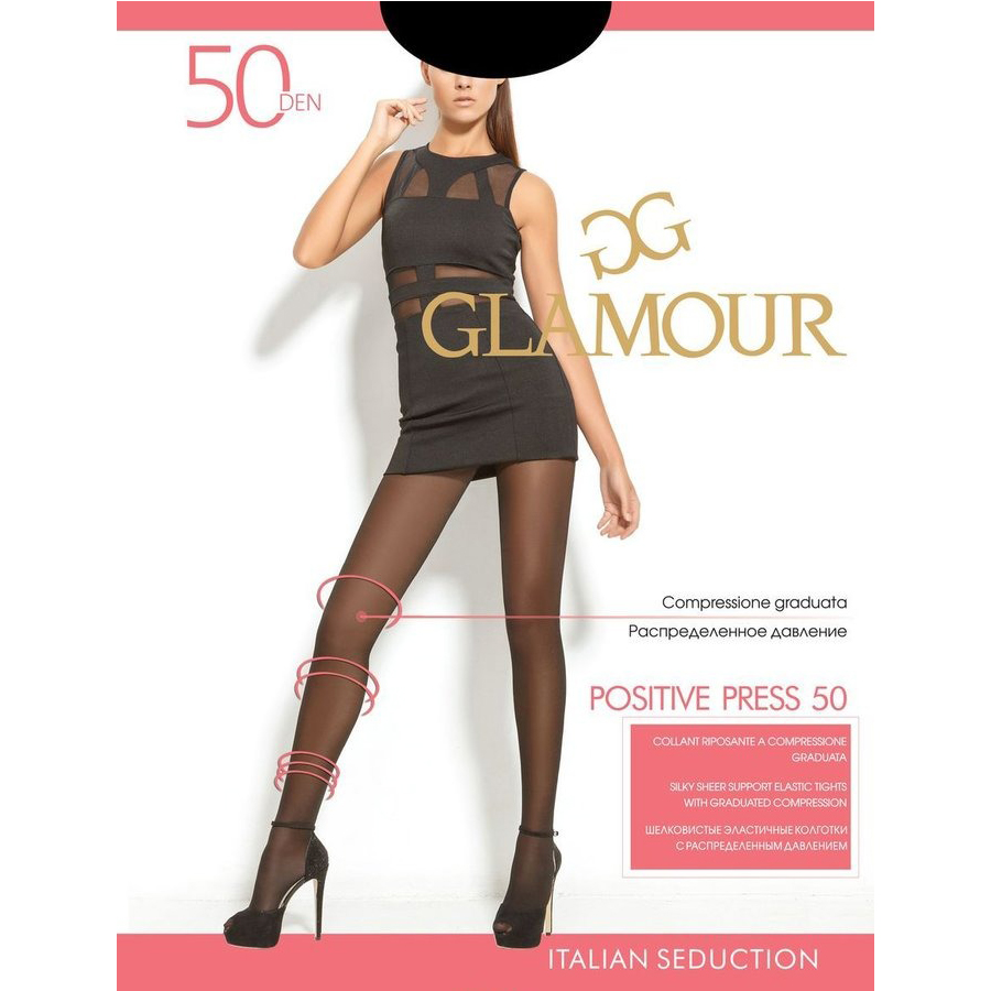 GLAMOUR კოლგოტი POSITIVE 50 დენი / შავი / 1-2 ზომა (გლამური)