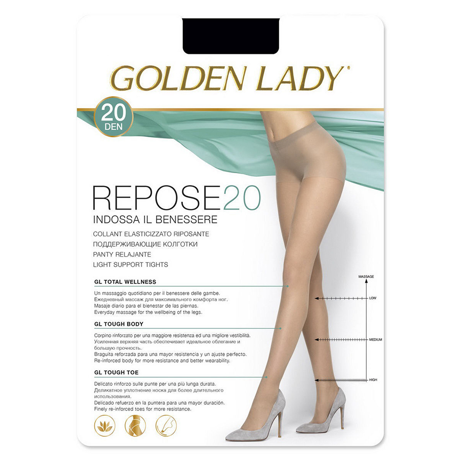 GOLDEN LADY კოლგოტი 20 დენი / 2 ზომა / შავი (გოლდენ ლეიდი)