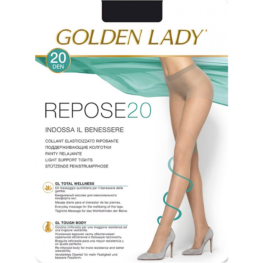 GOLDEN LADY კოლგოტი REPOSE / 20 დენი / შავი / 3 ზომა (გოლდენ ლეიდი)