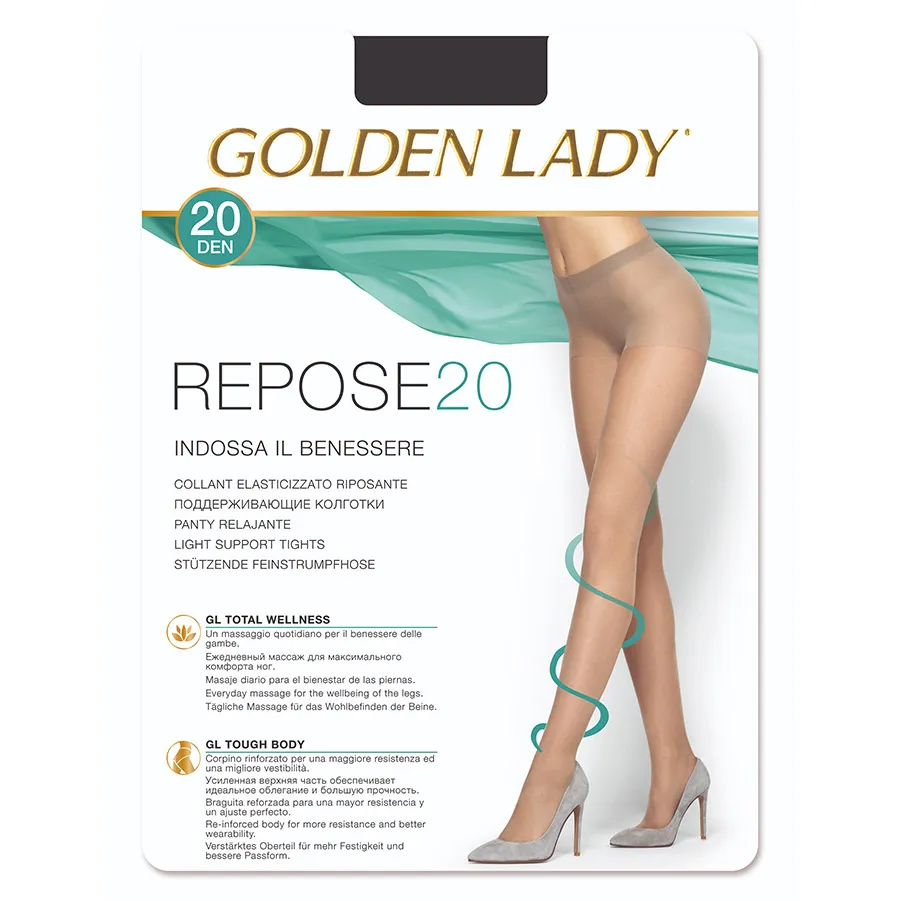 GOLDEN LADY კოლგოტი REPOSE / 20 დენი / შავი / 4 ზომა (გოლდენ ლეიდი)