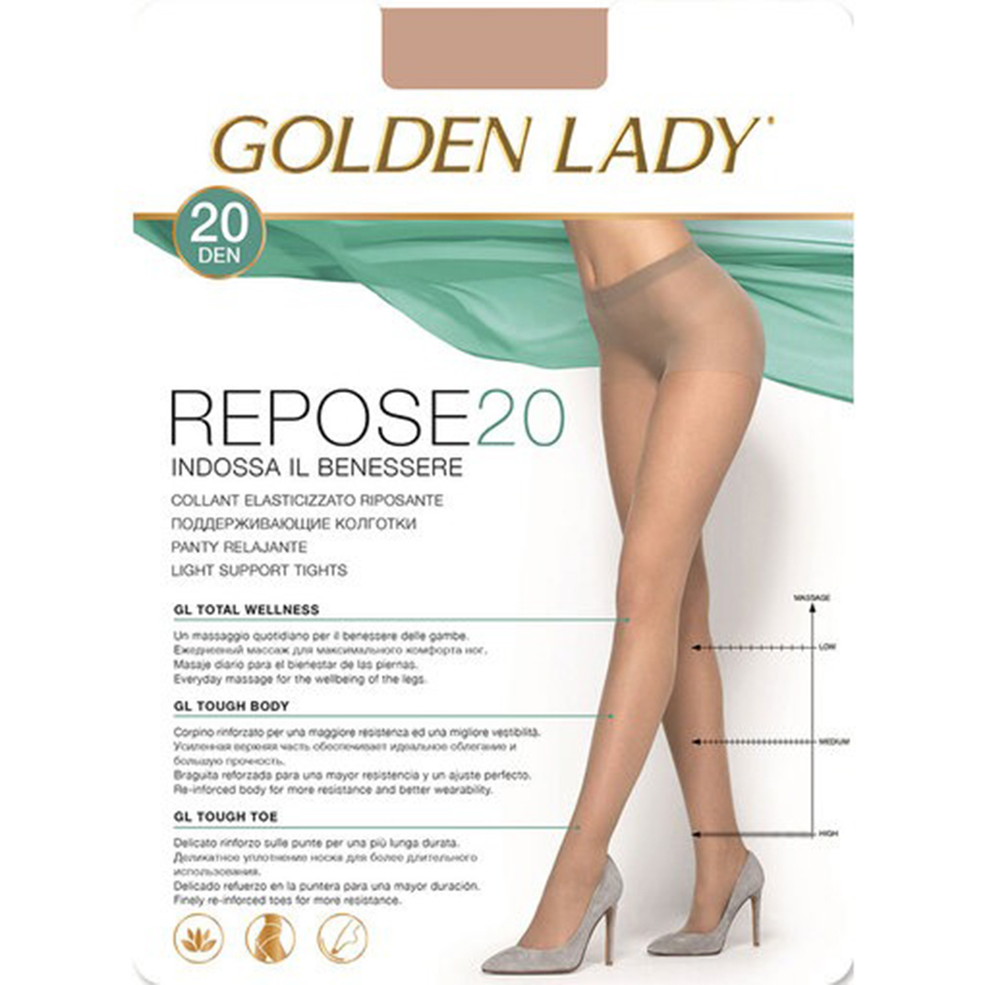 GOLDEN LADY კოლგოტი REPOSE / 20 დენი / კრემისფერი / 2 ზომა (გოლდენ ლეიდი)