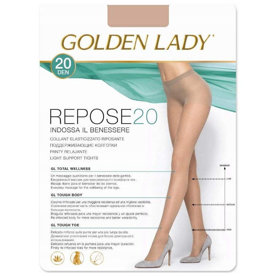 GOLDEN LADY კოლგოტი REPOSE / 20 დენი / კრემისფერი / 4 ზომა (გოლდენ ლეიდი)