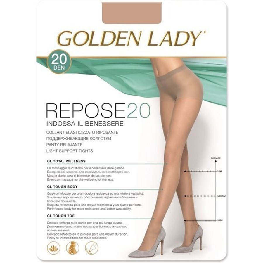 GOLDEN LADY კოლგოტი REPOSE / 20 დენი / კრემისფერი / ზომა XL (გოლდენ ლეიდი)