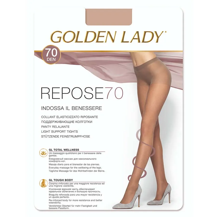 GOLDEN LADY კოლგოტი REPOSE 70 დენი / NERO / 2 ზომა (გოლდენ ლეიდი)