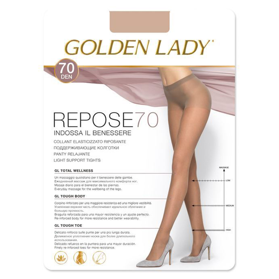GOLDEN LADY კოლგოტი 70 დენი / 3 ზომა / შავი (გოლდენ ლეიდი)