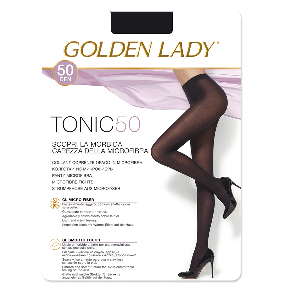 GOLDEN LADY კოლგოტი TONIC 50 დენი / შავი / 3 ზომა (გოლდენ ლეიდი)