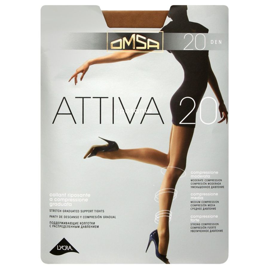 OMSA კოლგოტი ATTIVA / 20 დენი / კარამელი / 3 ზომა (ომსა)