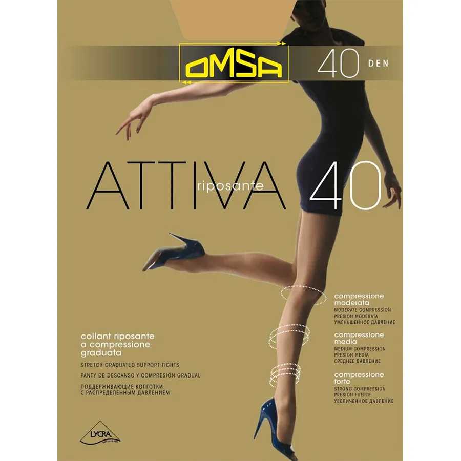 OMSA კოლგოტი ATTIVA / 40 დენი / კრემისფერი / XL (ომსა)