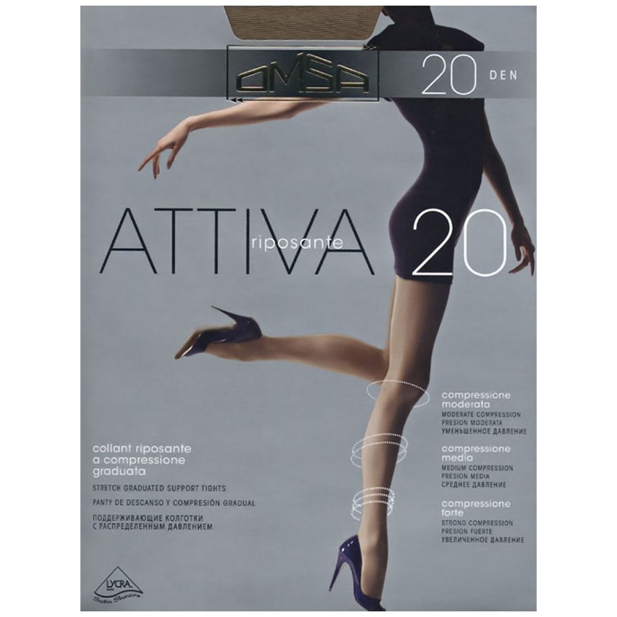 OMSA კოლგოტი ATTIVA / 20 დენი / ბეჟი / 3 ზომა (ომსა)