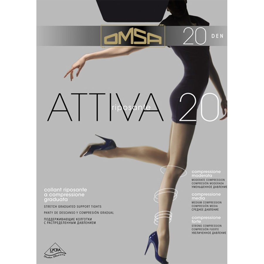 OMSA კოლგოტი ATTIVA / 20 დენი / კრემისფერი / 4 ზომა (ომსა)