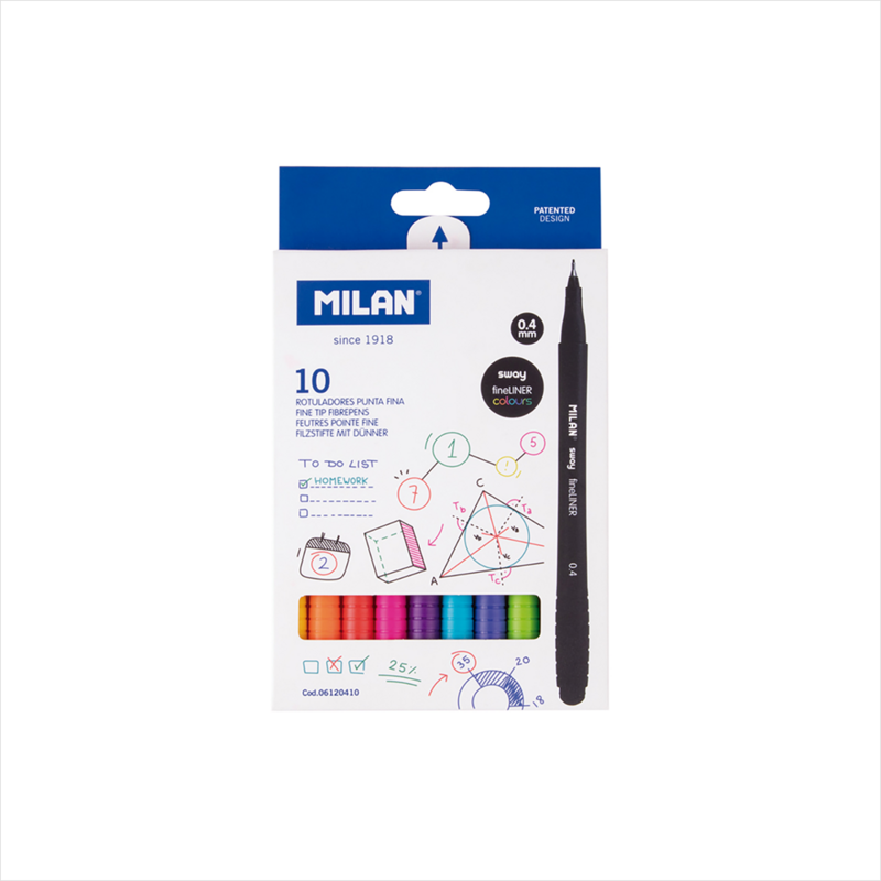 MILAN-სამხატვრო კალამი fiberpen 0.4მმ 10ც MILAN