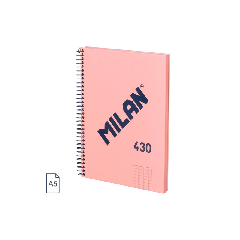 MILAN-ზამბარიანი ბლოკნოტი ა5 უჯრიანი 80ფ. 430 pink MILAN