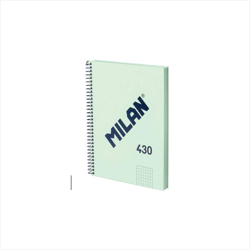 MILAN-ზამბარიანი ბლოკნოტი ა5 უჯრიანი 80ფ. 430 green MILAN