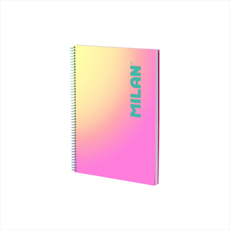 MILAN-ზამბარიანი ბლოკნოტი ა4 ხაზებიანი. 90ფ. Sunset pink MILAN