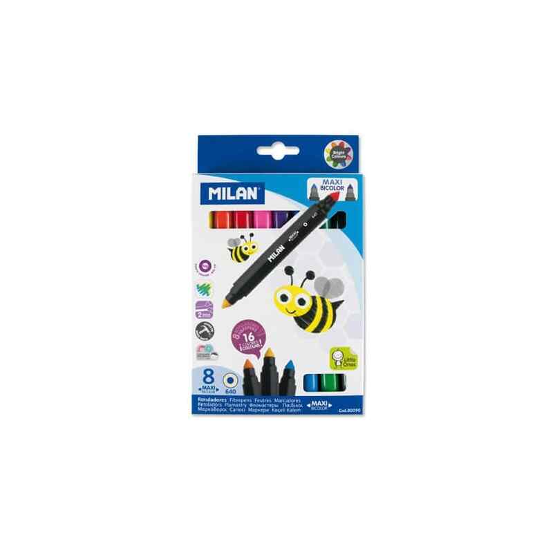 MILAN- 80090 ორმხრივი ფლომასტერი 8ფ.