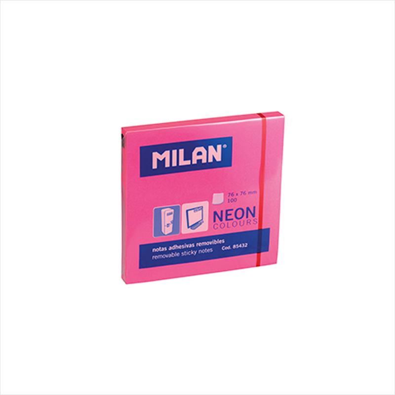 MILAN-ჩასანიშნი ფურცლები წებოვანი ვარდისფერი 100ც. MILAN