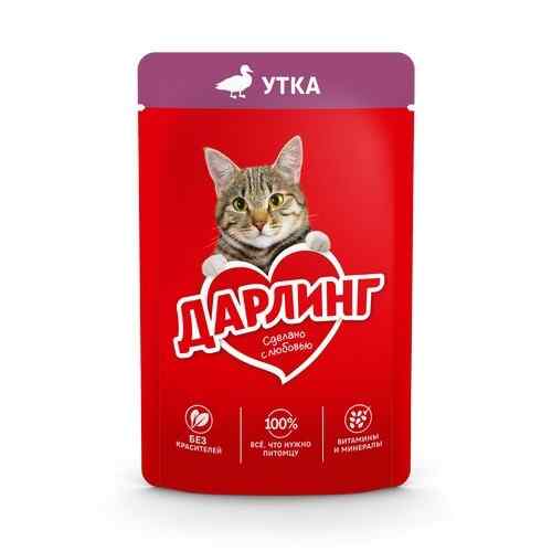 ცხოველთა კვება / დარლინგი კატა იხვის.ხორც / 26x75გრ