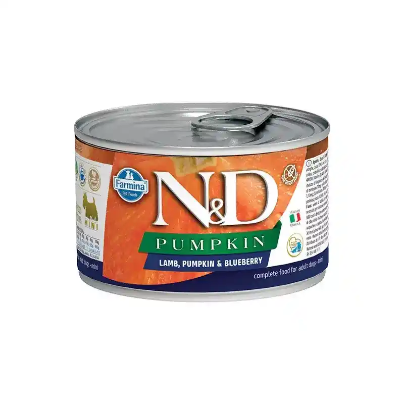 N&D- ძაღლის სველი საკვები გოგრა ბატკანი & მოცვი ზრდასრული 0.140 კგ